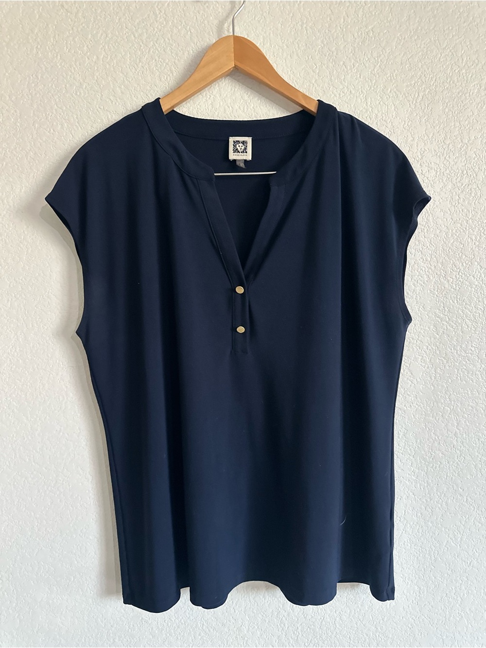 Anne Klein Navy Sleeveless Top